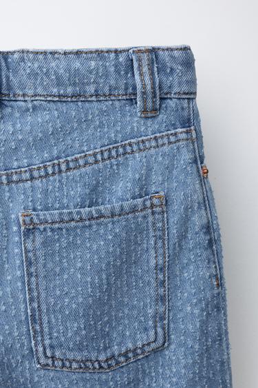 EMBROIDERED DENIM BERMUDA SHORTS - Blue by Zara - Image 3