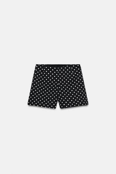 HIGH-WAIST DOT SHORTS - Black / Ecru by Zara - Image 3