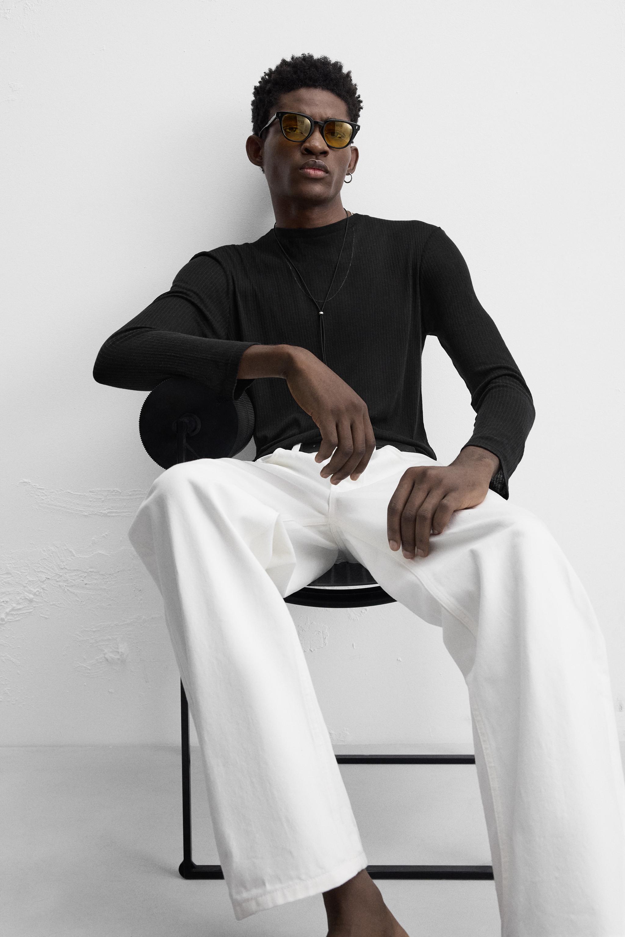 【ZARA】レーヨンセミシースルーTシャツ 5644/873/922 SEMI-SHEER LYOCELL T-SHIRT - Dark gray | ZARA United States