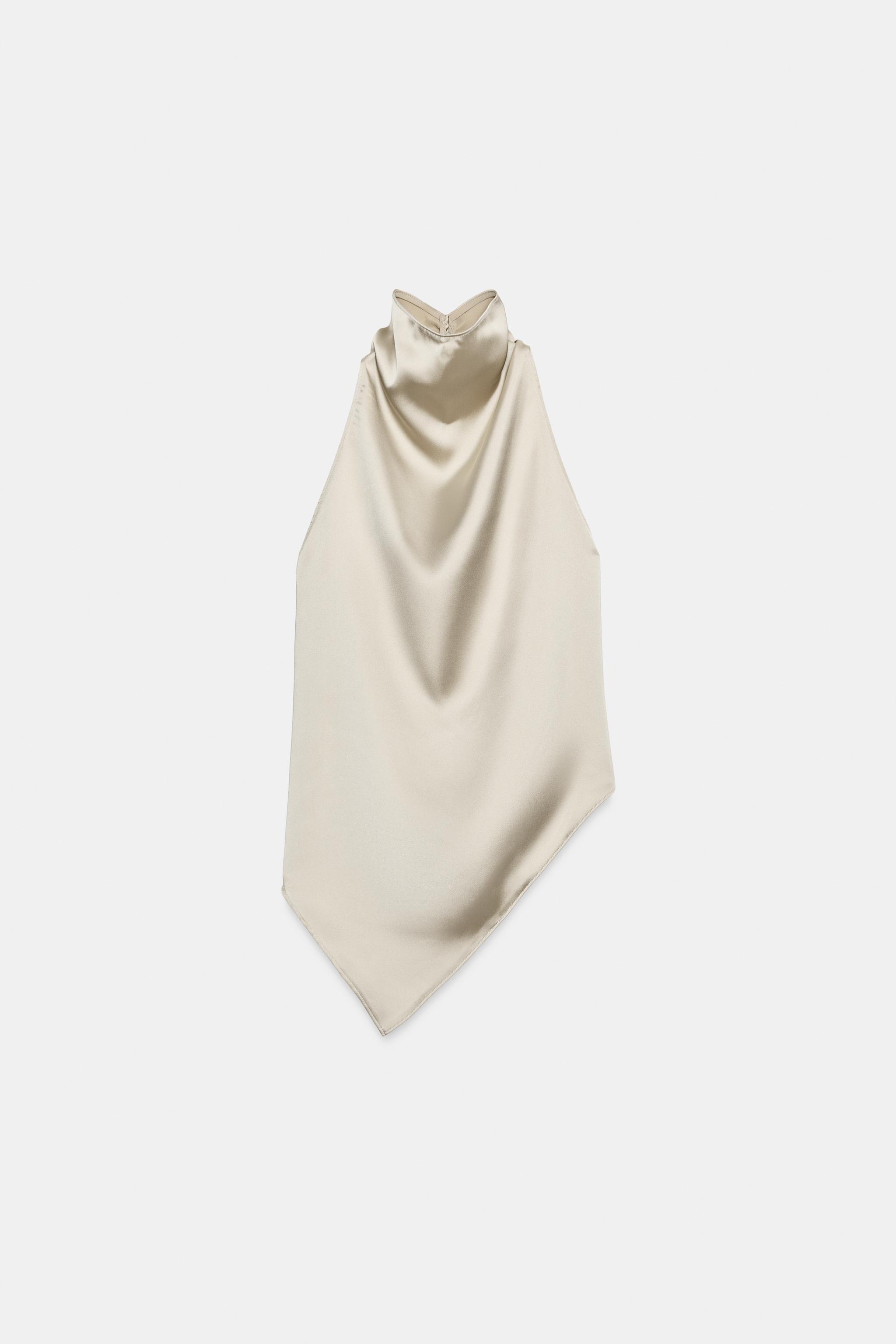 サテン ホルターネックトップス - カバ | ZARA Japan / 日本