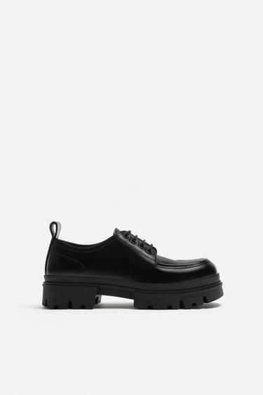 Zara RAISED SEAM PLATFORM SHOE - Black
