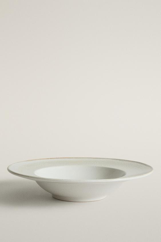 ASSIETTE À PÂTES EN GRÈS - Écru de Zara - Image 0