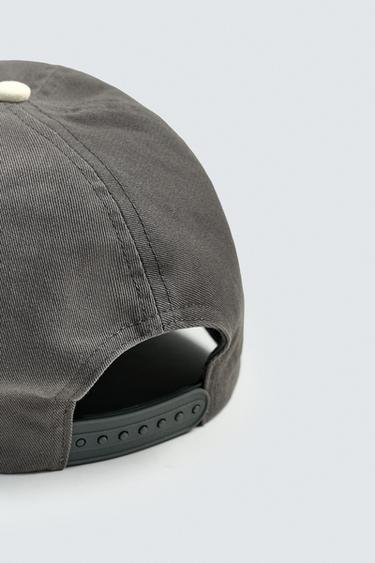 EMBROIDERED FLAT PEAK CAP - Blue grey de Zara - Image 3