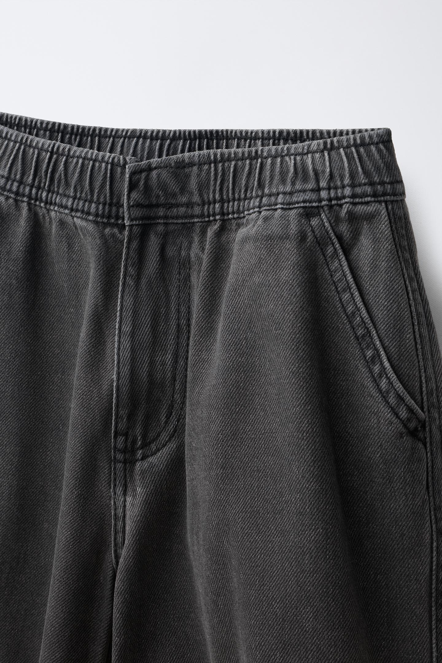 Детские шорты Zara Long Denim Bermuda, цвет: Чёрный — фото 4