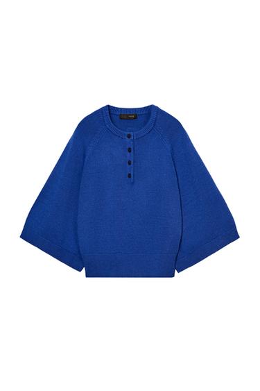 WIDE SLEEVE KNIT JUMPER - Bluish by Zara