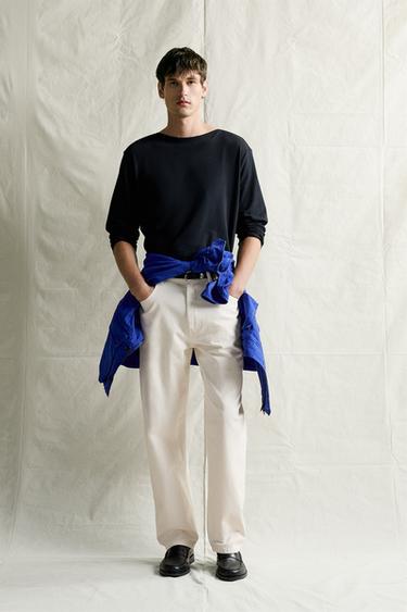 Zara BOAT NECK REGULAR FIT T-SHIRT - Dark navy - Image 0