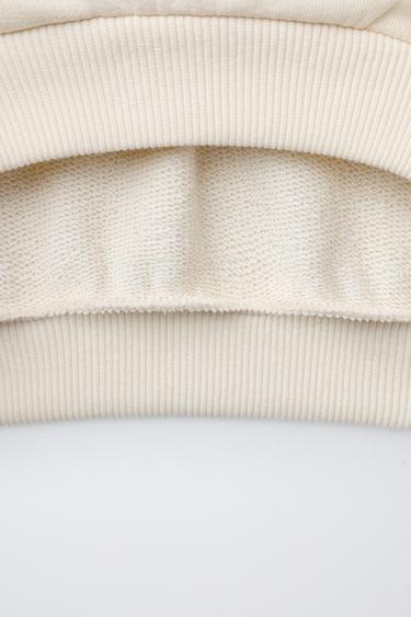 EMBROIDERED SLOGAN SWEATSHIRT - Ecru by Zara - Image 3