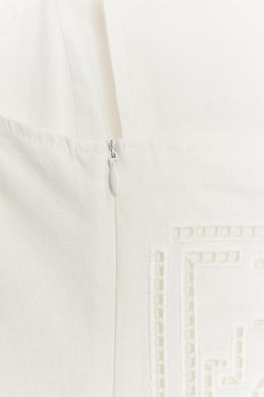 ZW COLLECTION EMBROIDERED LINEN BLEND DRESS - Ecru by Zara - Image 3