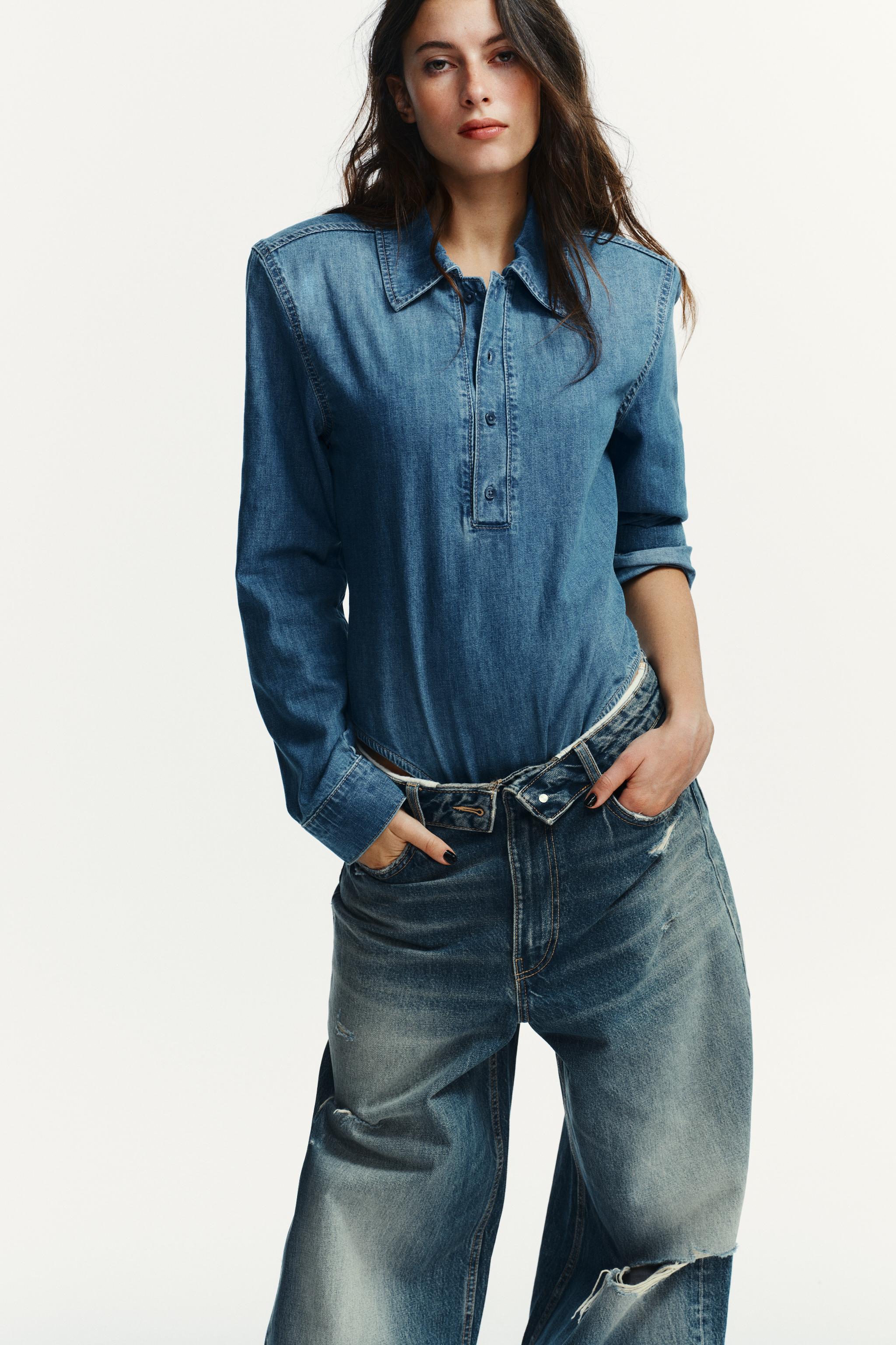 TRF MID-RISE FOLD-OVER WAISTBAND JEANS