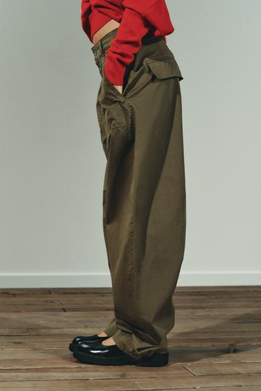 BALLOON CARGO TROUSERS - Khaki by Zara - Image 3