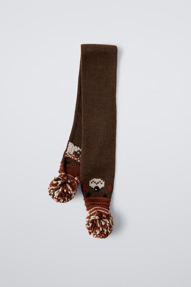 ÉCHARPE EN MAILLE OURSON - Marron de Zara - Image 0