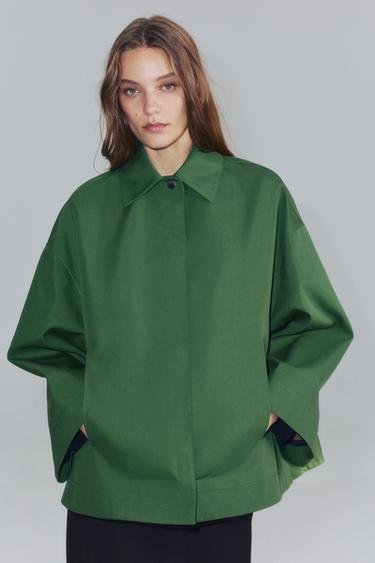 ZW COLLECTION SHORT JACKET — Green / Ecru 1