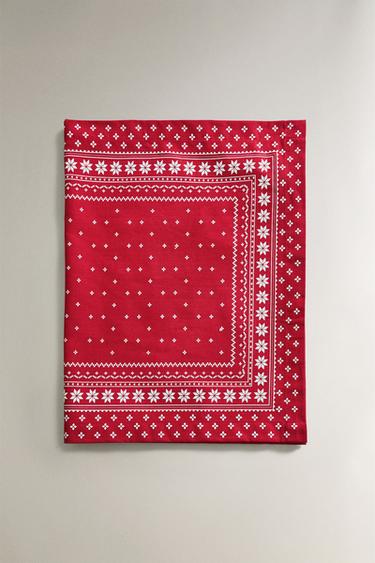 CHEMIN DE TABLE COTON HIVER NOËL - Rouge de Zara - Image 4
