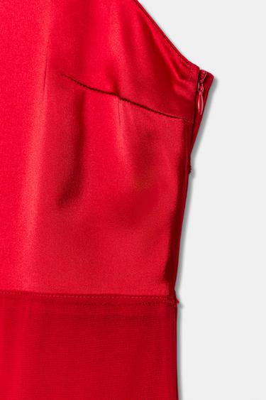 ROBE BIMATIÈRE SEMI-TRANSPARENTE - Rouge de Zara - Image 2