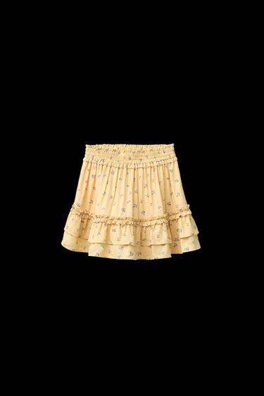 BLUEBERRY PRINT BERMUDA SKORT - Yellow by Zara - Image 0