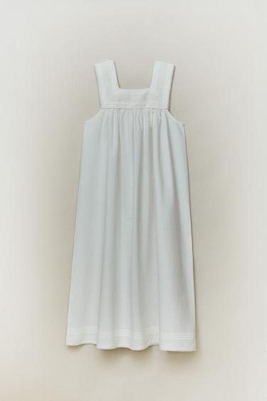EMBROIDERED NIGHTDRESS - White by Zara - Image 4