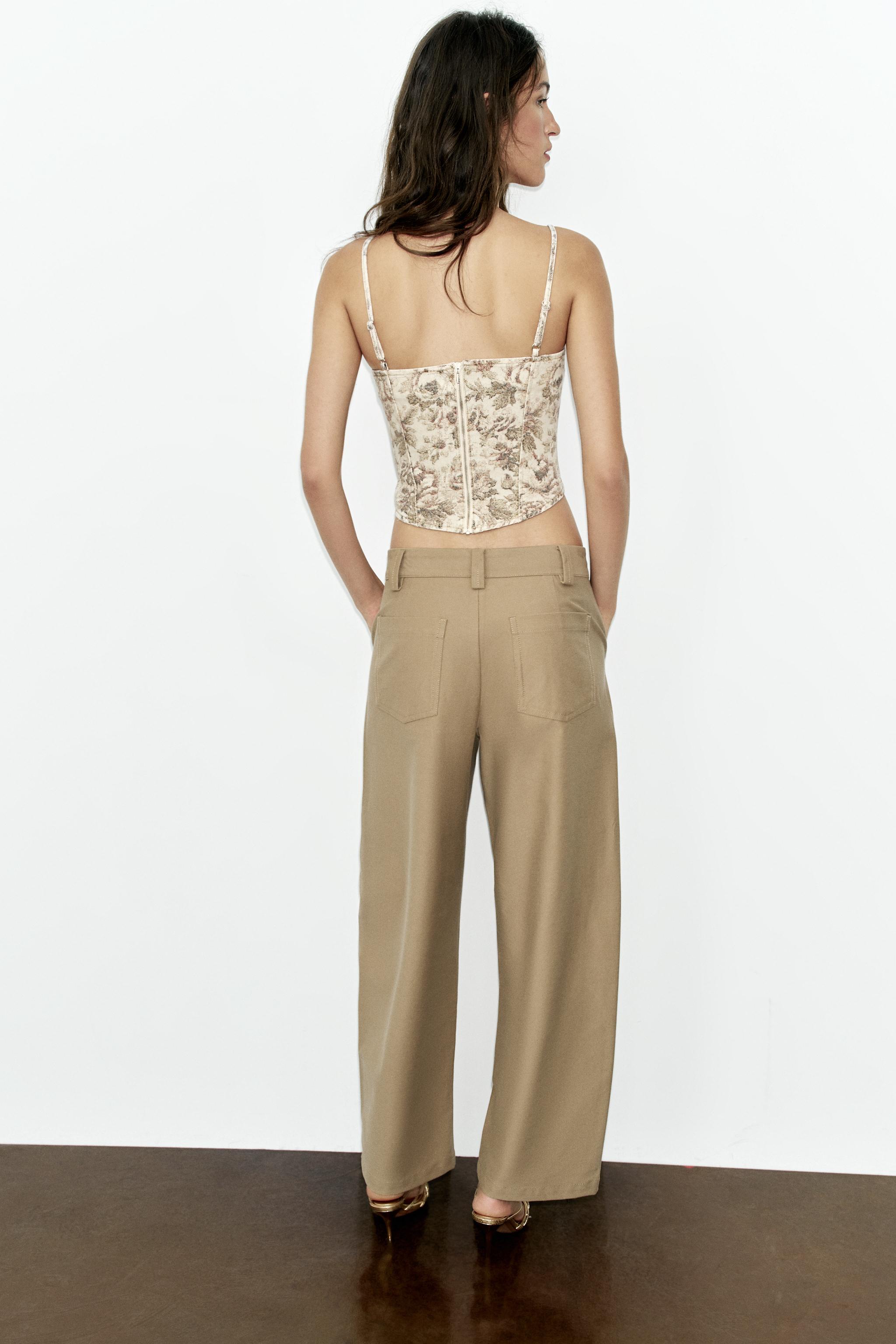 Zara Z1975 ÇİÇEK DESENLİ KISA DENIM TOP görsel 5