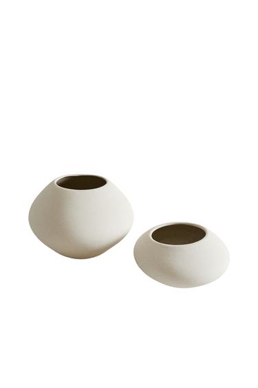 OVAL CERAMIC VASE - Ecru by Zara