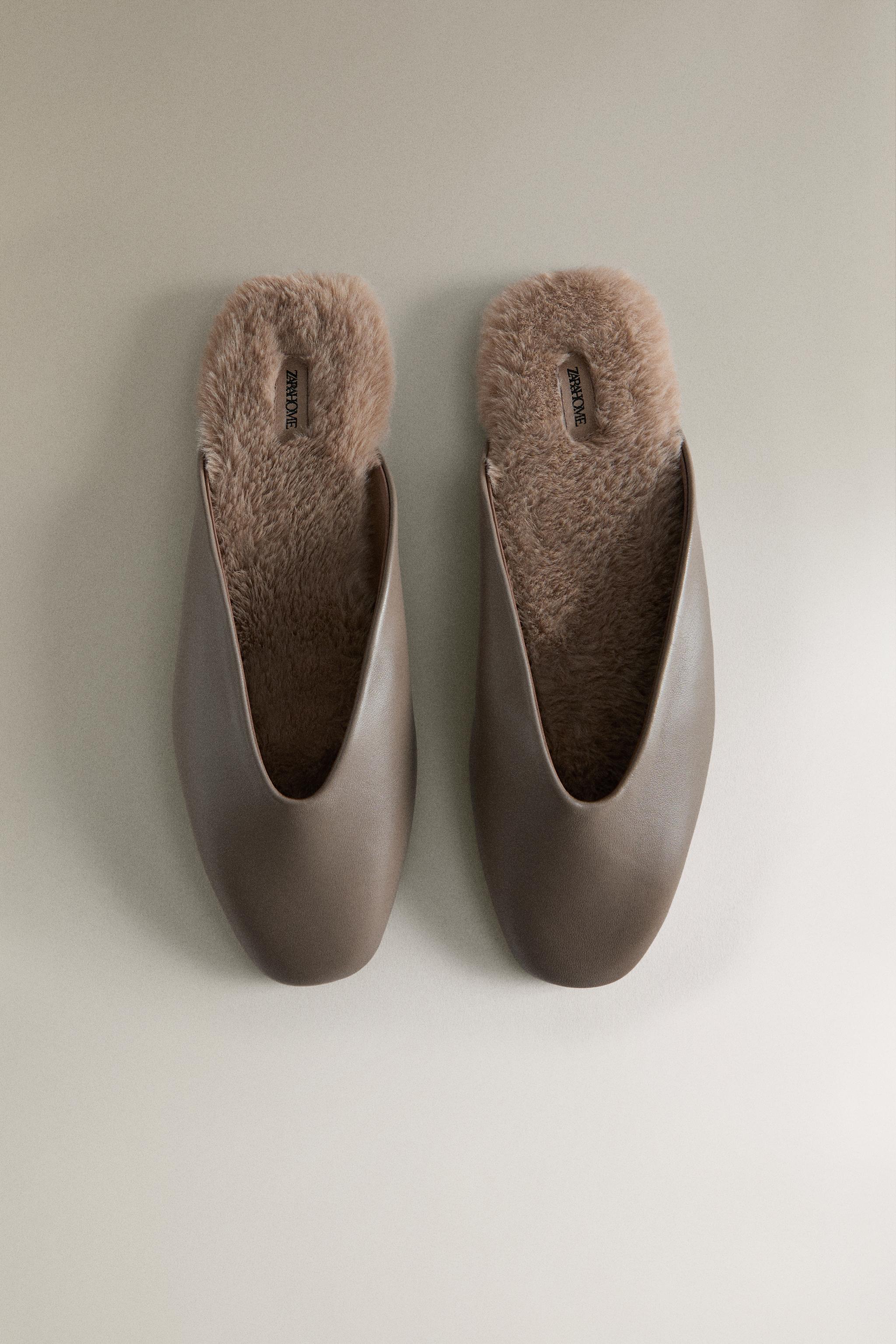 WARM LEATHER MULES