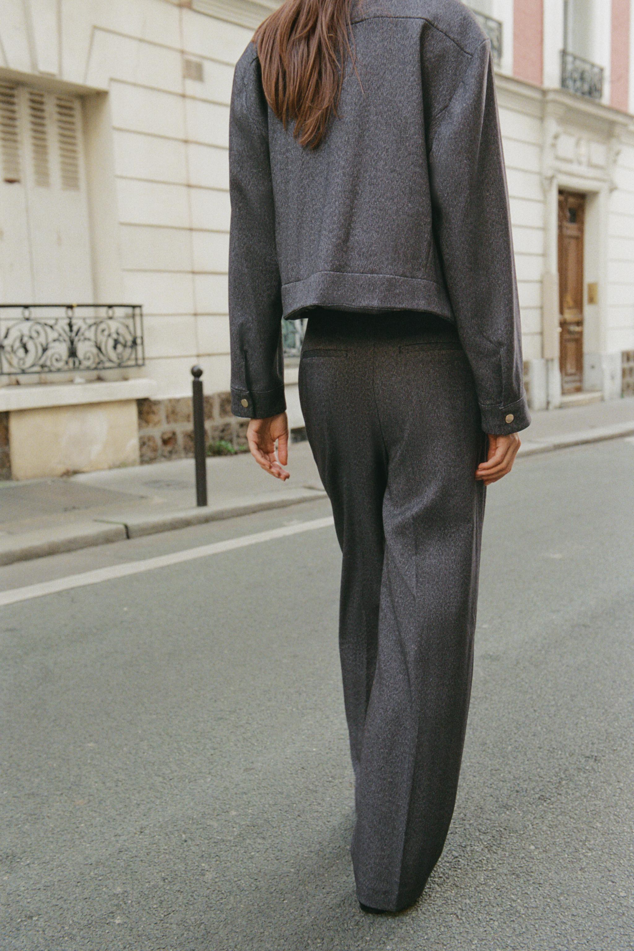 PANTALON DROIT À CHEVRONS