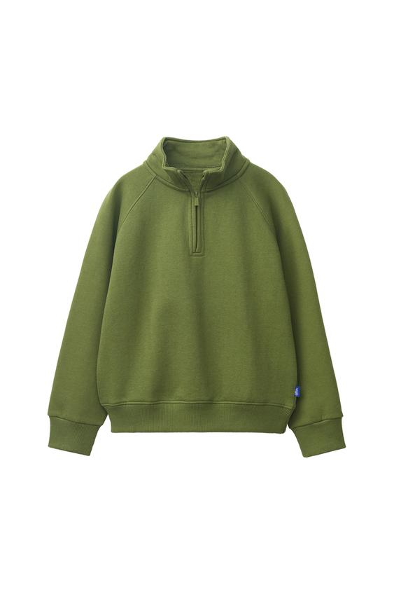 Zara PLAIN LABEL SWEATSHIRT - GREEN - Image 0