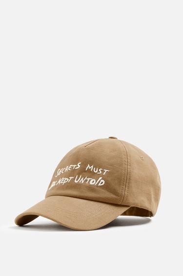 GORRA TEXTO BORDADO - Tostado de Zara