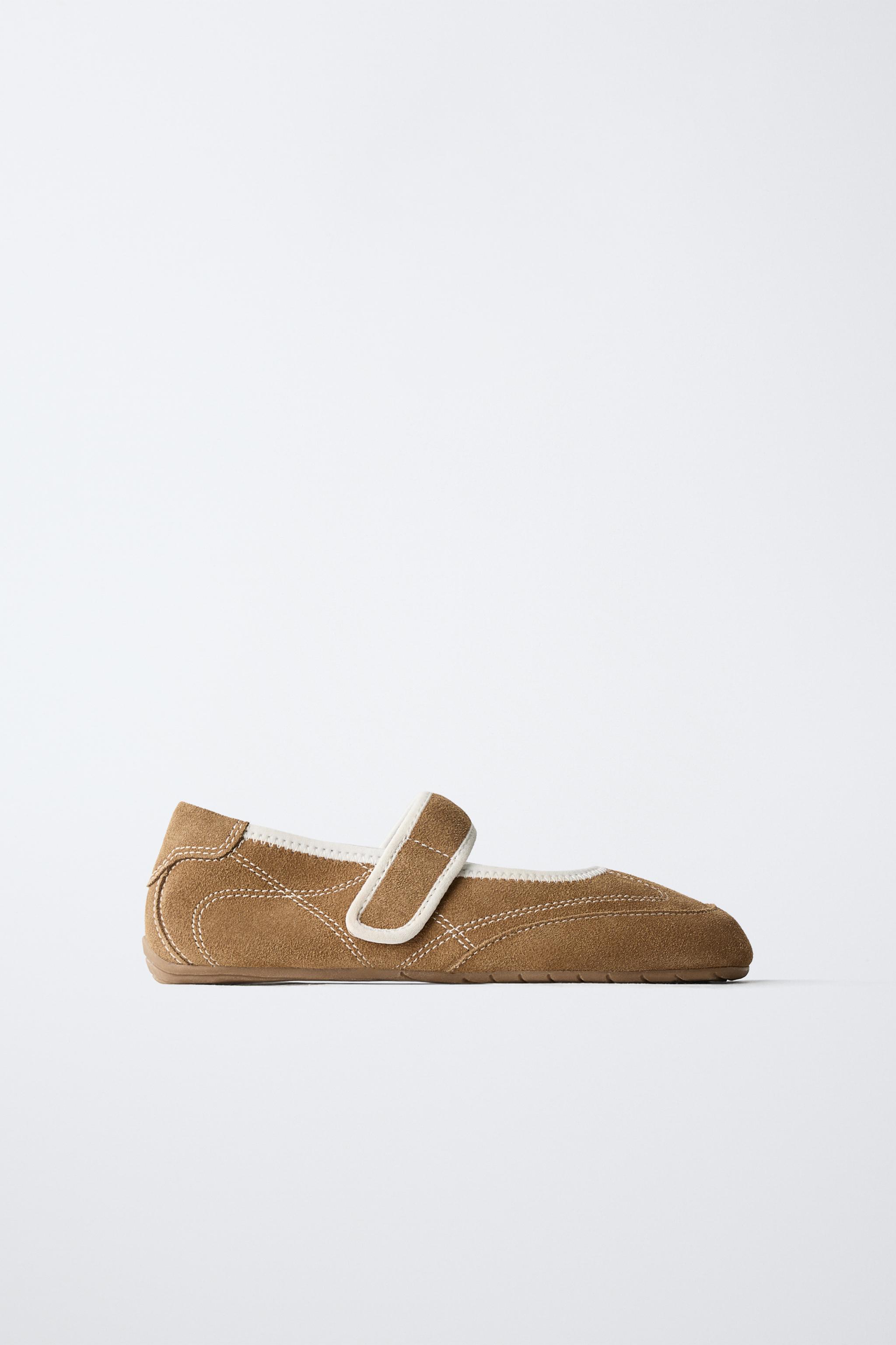 スエードスポーツバレリーナ - ブラウン | ZARA Japan / 日本