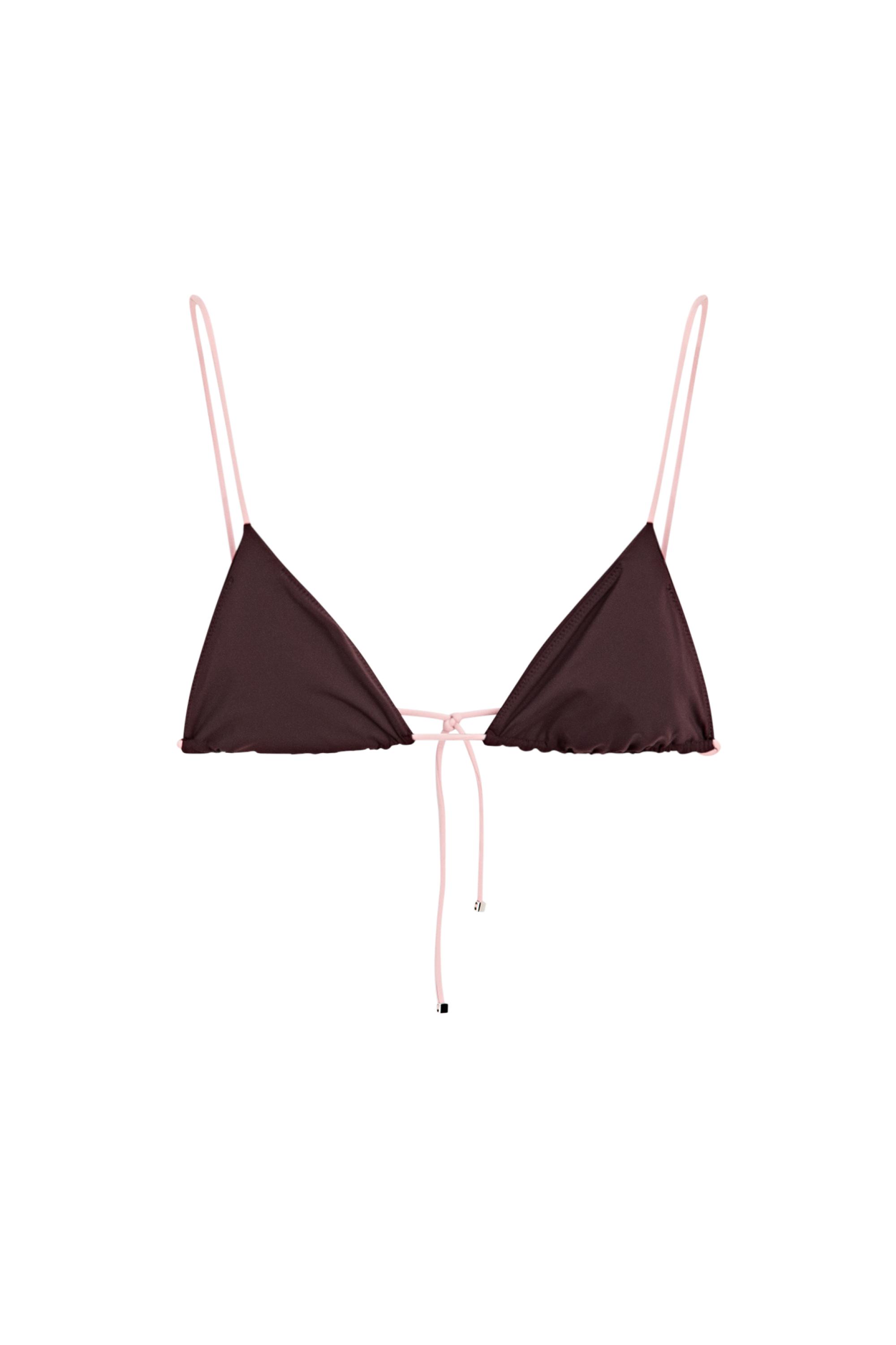 Contrast tie triangle bikini top — 142