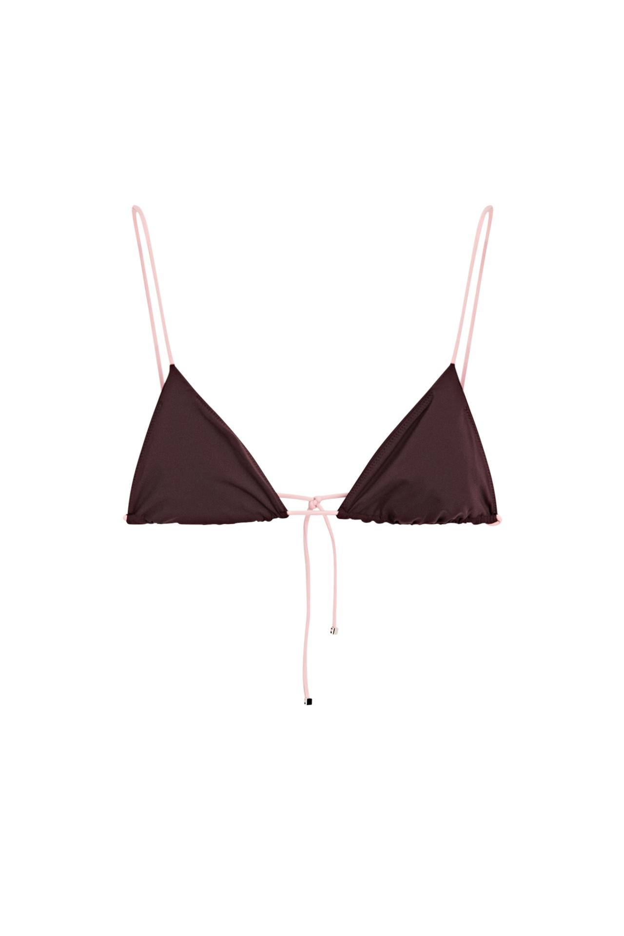 Contrast tie triangle bikini top — 142