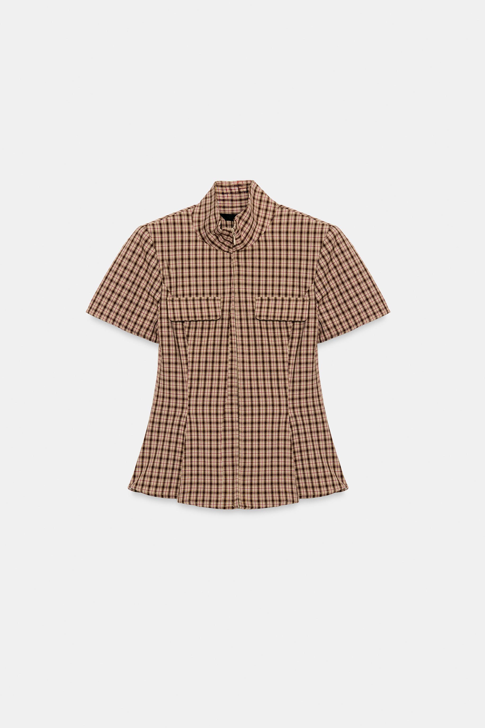 Zara KARELİ FERMUARLI TOP görsel 5