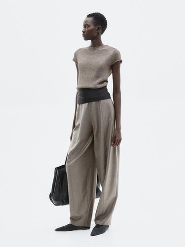 Pull en maille à manches courtes alpaga et soie - LIMITED - Gris de Zara - Image 0