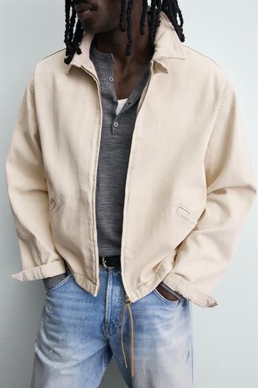 DENIM ZIP-UP JACKET - Sand by Zara - Image 5