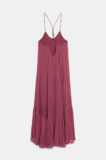 ROBE FLUIDE À FANTAISIE - Grenat clair de Zara - Image 6