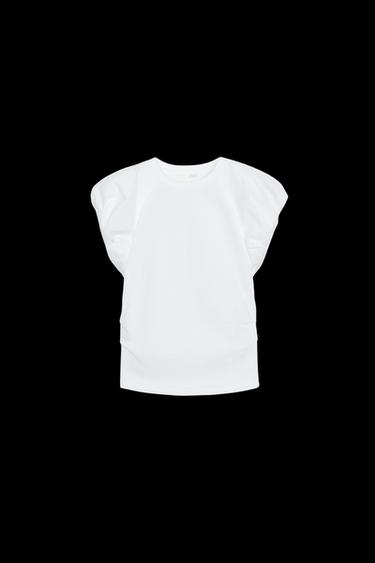 CAMISETA COMBINADA POPELÍN - Blanco de Zara - Imagen 0