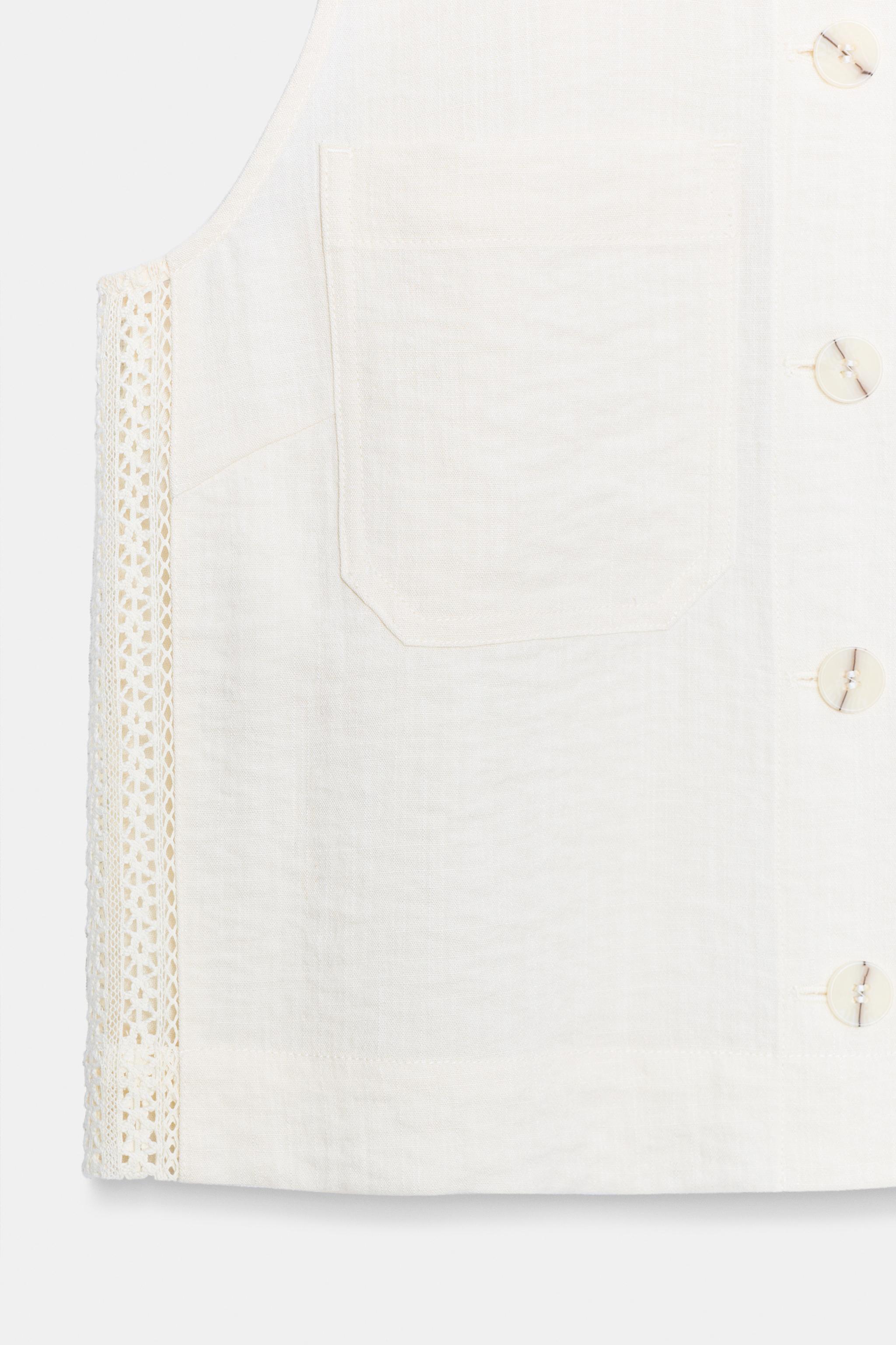 Женские топы Zara LACE INSERT TOP — фото 8