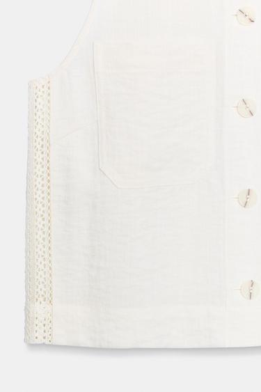 LACE TRIM TOP - Ecru by Zara - Image 7