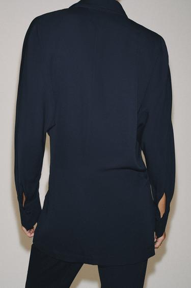 ZW COLLECTION FLOWING SHIRT - Navy blue by Zara - Image 2