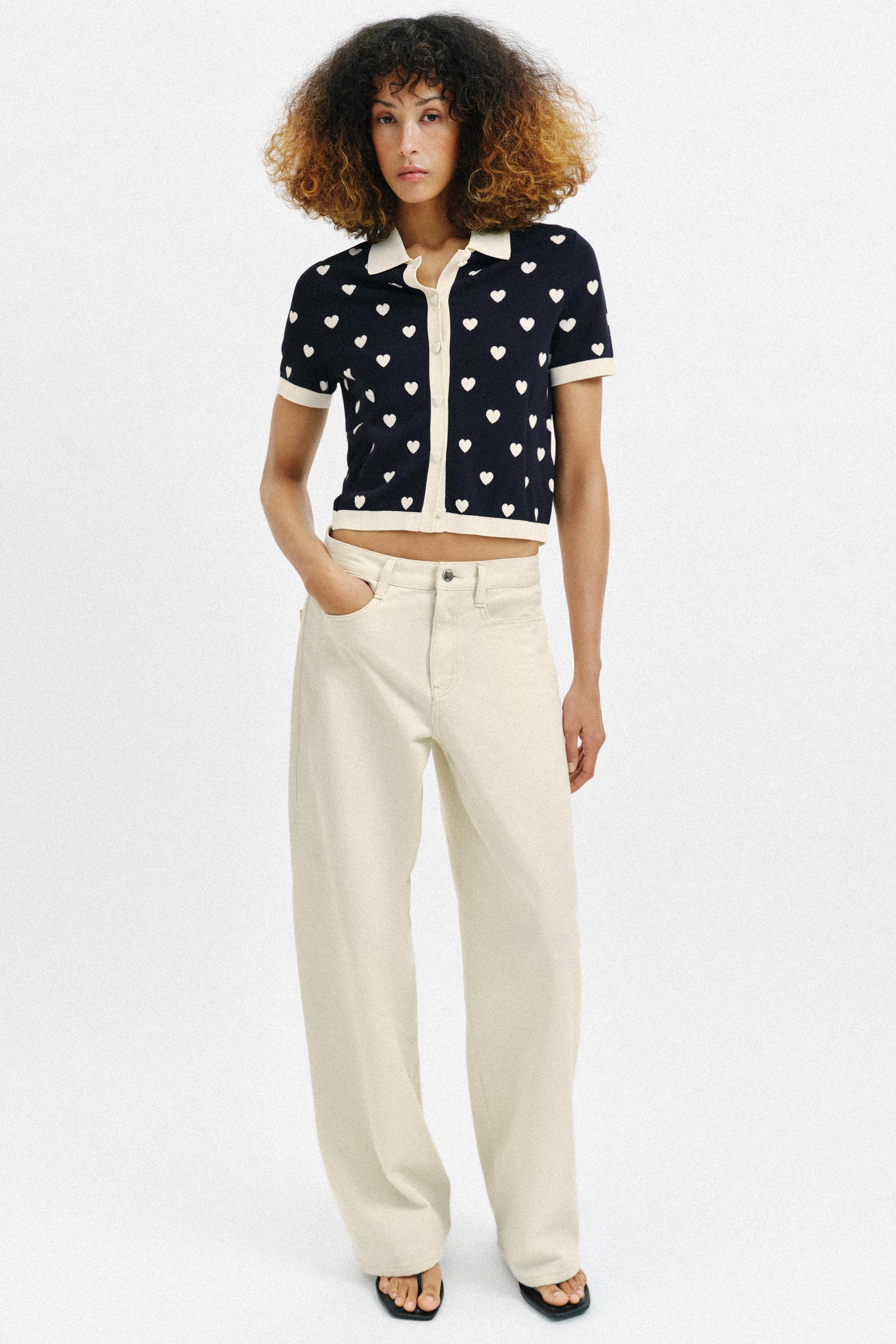 HEART KNIT POLO SHIRT