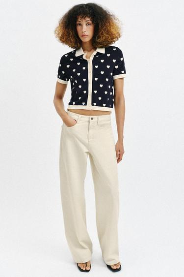 HEART KNIT POLO - Navy blue by Zara