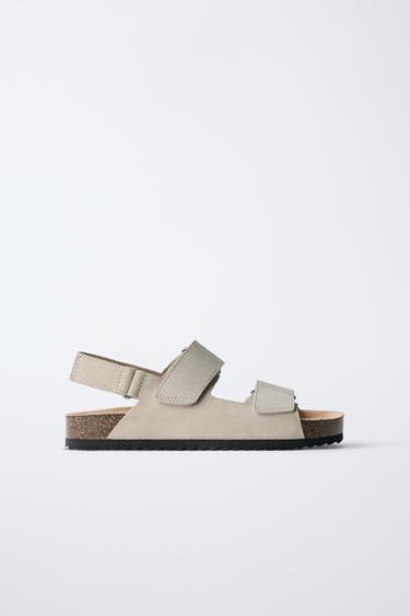 SPLIT SUEDE LEATHER SANDALS - Sand Brown by Zara
