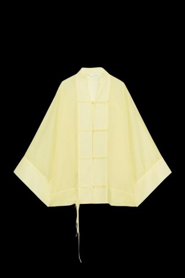 FLIESSENDE BLUSE MIT KNEBELVERSCHLUSS ZW COLLECTION - Gelb von Zara - Bild 0