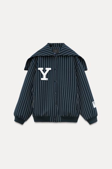 YALE™ STRIPE BOMBER JACKET - Navy blue by Zara - Image 2