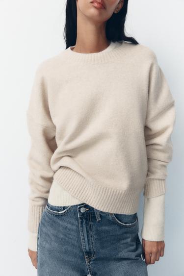 SOFT PLAIN KNIT SWEATER - Ecru by Zara