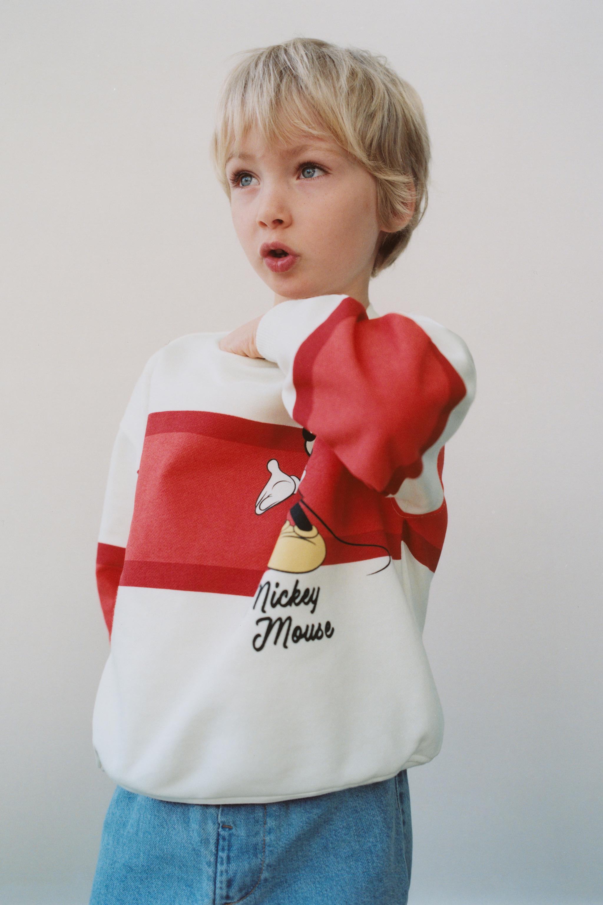 STRIPED MICKEY MOUSE © DISNEY SWEATSHIRT - White / Red