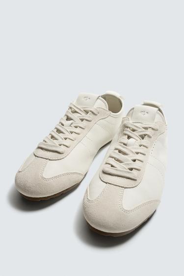 LEATHER TRAINERS - White by Zara - Image 4