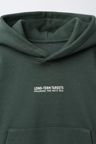 ENSEMBLE SWEAT À CAPUCHE ET PANTALON DE JOGGING ÉTIQUETTES - Vert émeraude de Zara - Image 5