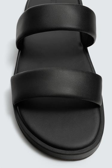 SANDALES EN CUIR À BRIDES - Noir de Zara - Image 5