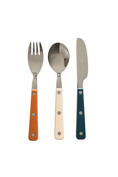 KIDS' CUTLERY SET IN WARM COLOURS (SET OF 3) - Multicoloured by Zara