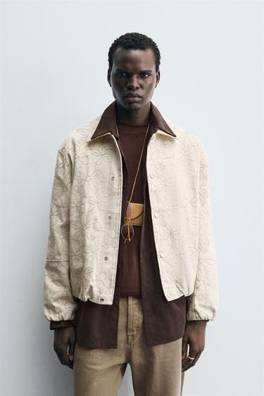 CAZADORA JACQUARD FLORAL - Crudo de Zara