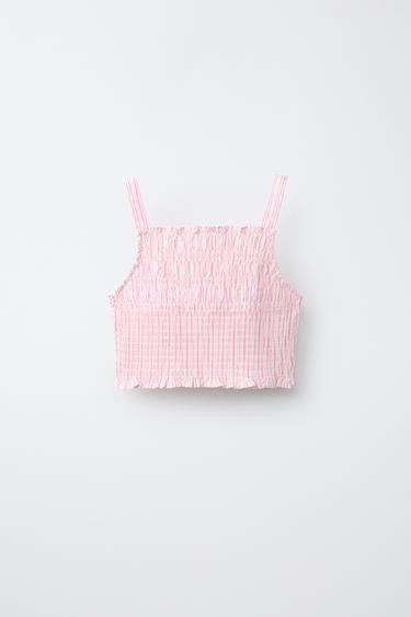 SEQUINNED FLORAL STRIPED SHIRT AND TOP - Pastel pink by Zara - Image 3